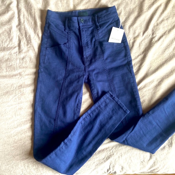 MOTHER Denim Jean “The Seamed Swooner Skimp” in Patriot Blue Size 24 - Picture 1 of 5